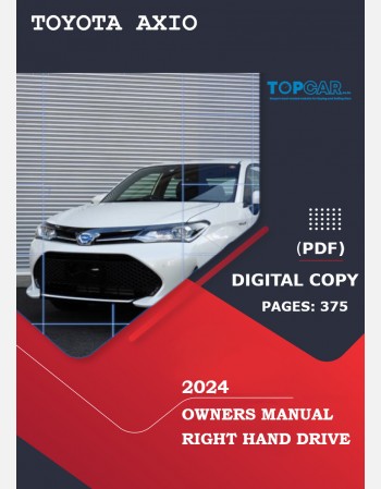 toyota axio hybrid 2024 owners manual in english